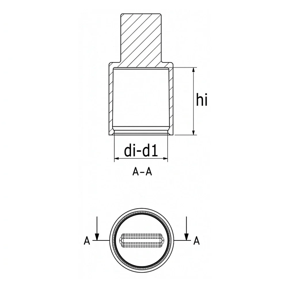 Plano acotado Capuchón flexible de enmascaramiento con lengüeta 4.0-5.0mm TPE - H=20mm - Amarillo