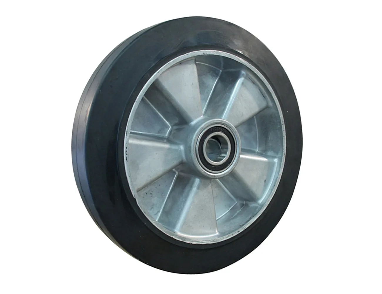 Rueda resistente de goma con llanta de aluminio - 525kg - horquilla de acero – Ruedas