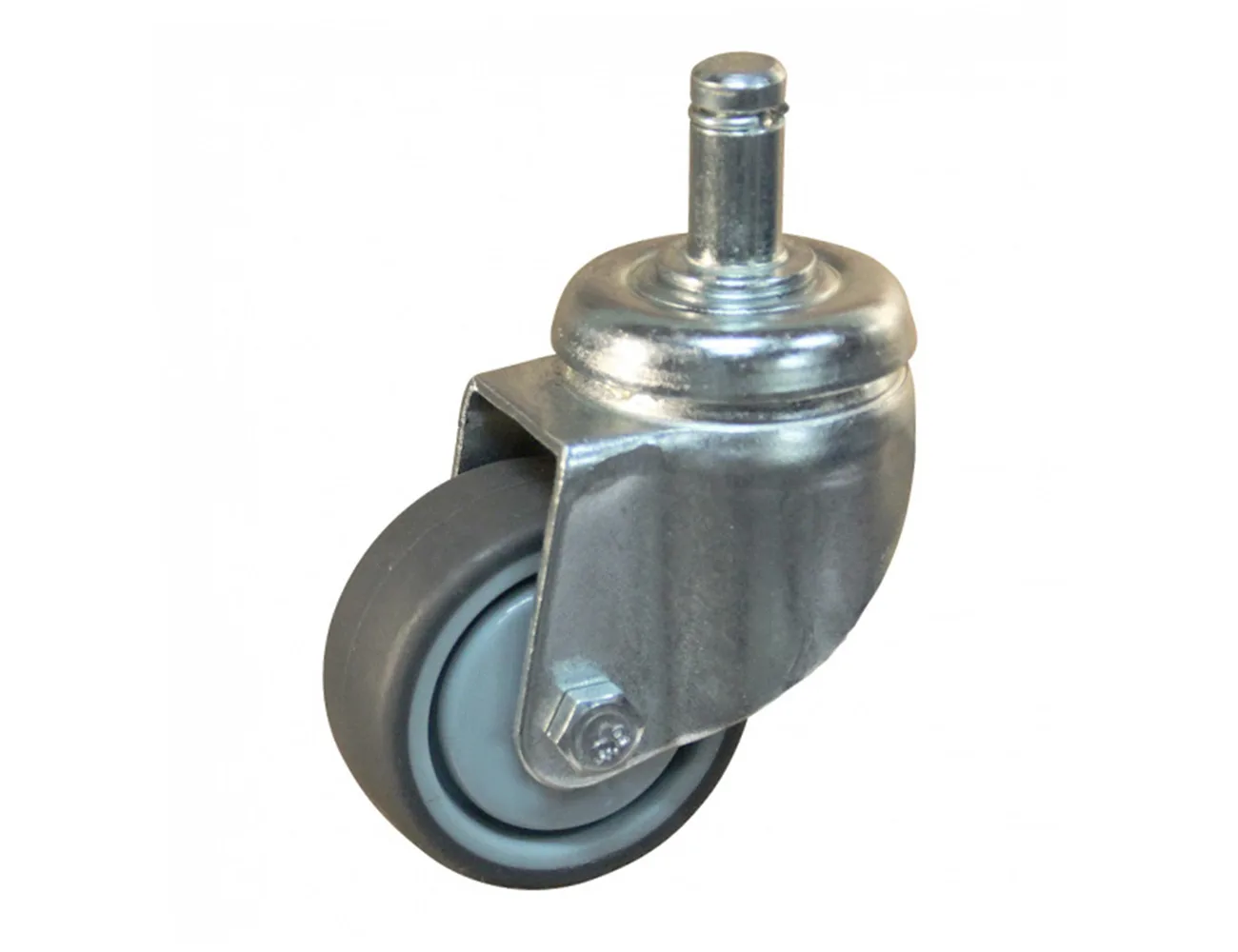 Rueda industrial giratoria con espiga – Rueda industrial TPE - 100kg - horquilla de acero