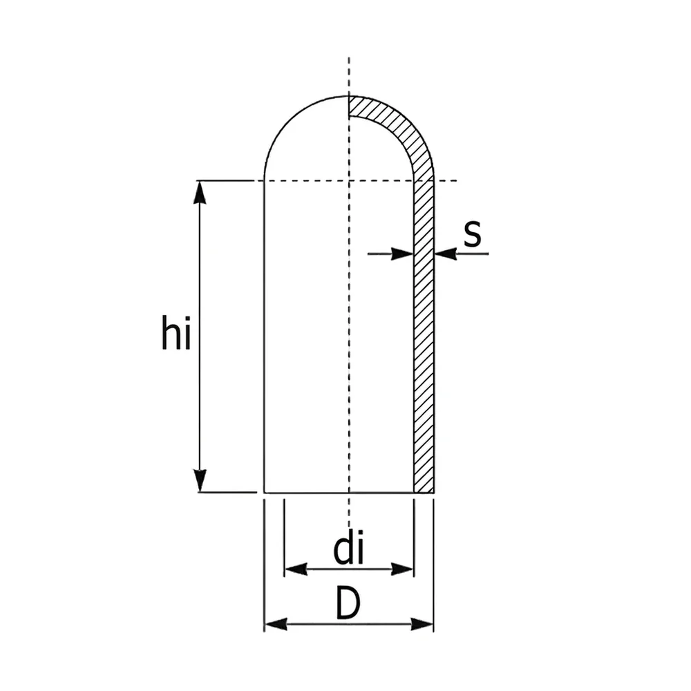 Plano acotado Capuchón protector EPDM - Ø23.8x38.1mm - Negro