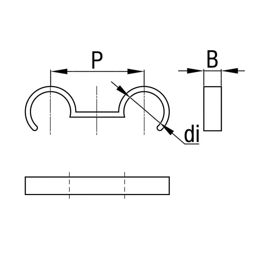 Dibujo técnico: Conector de sillas - tubo redondo Ø22mm