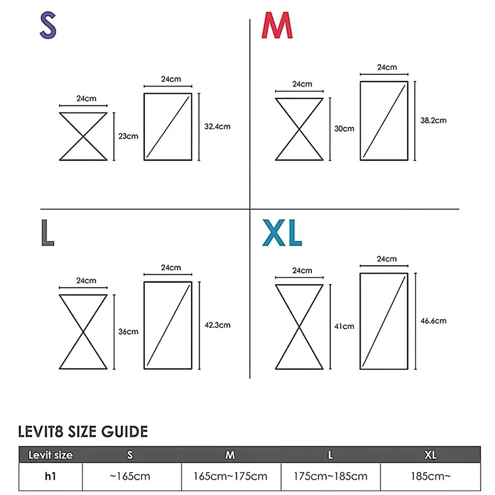 Plano de dimensiones Soporte plegable para portátil Levit8