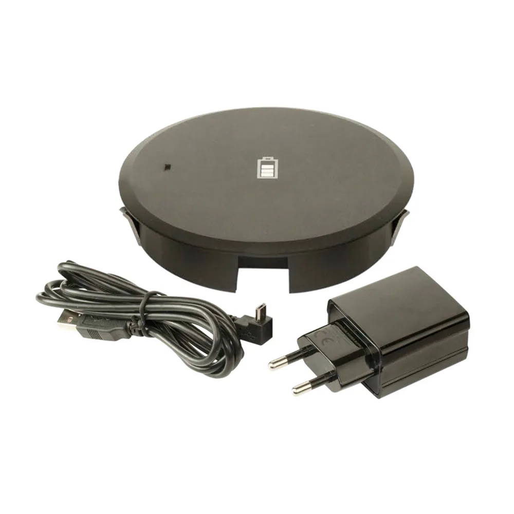 Cargador inalámbrico con adaptador integrado Ø80mm - Negro