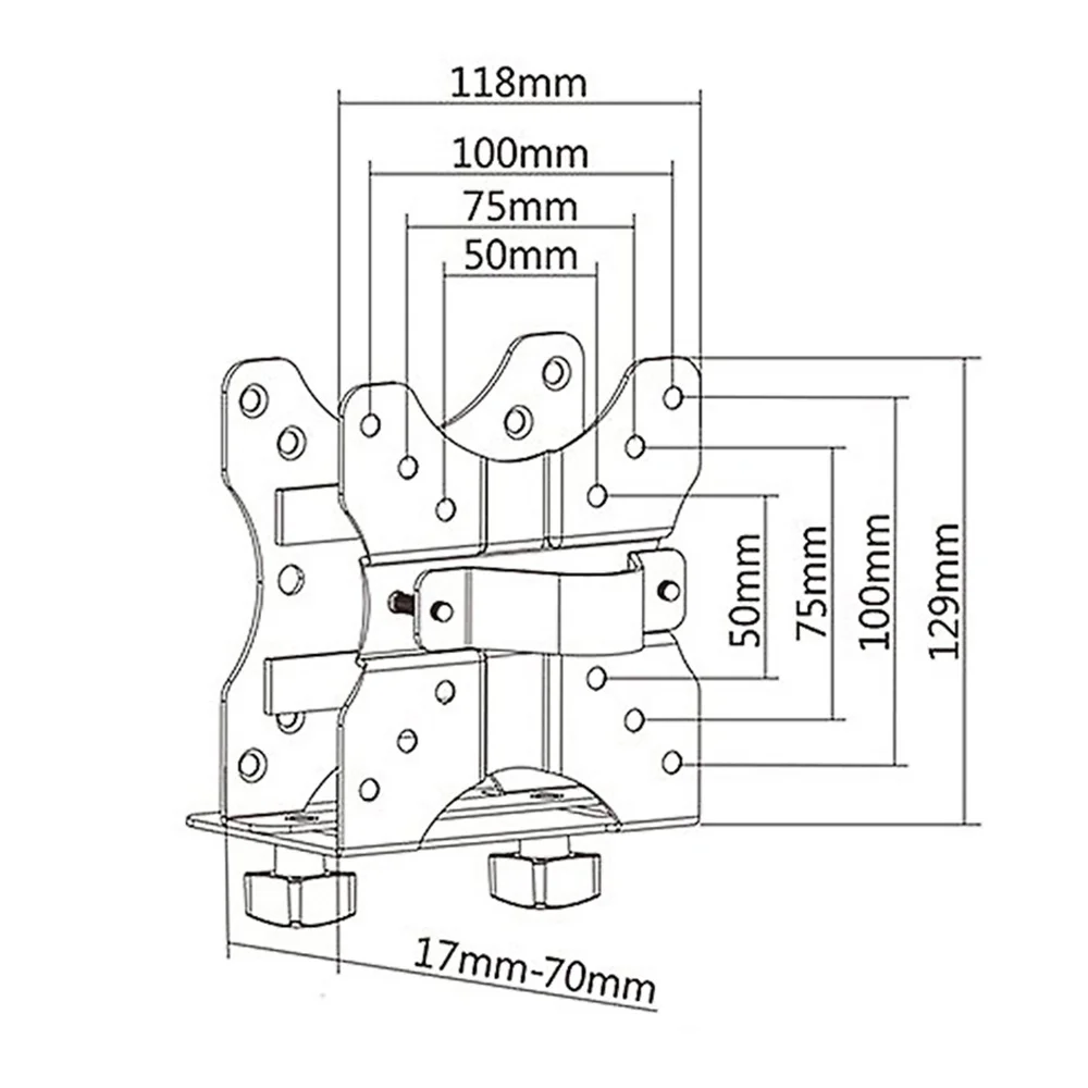 Plano de dimensiones Soporte Thin Client - modelo básico