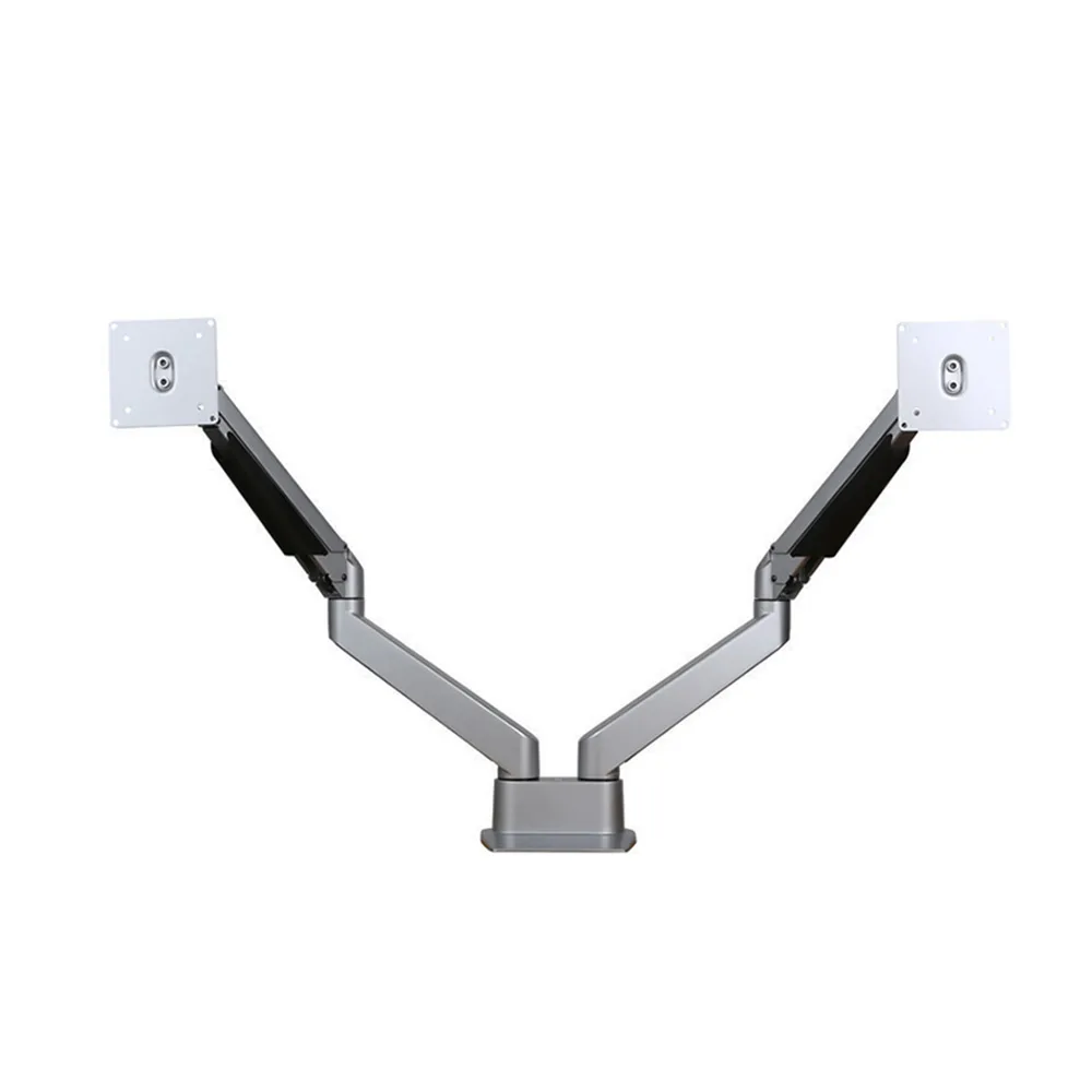Brazo para monitor Damian Al - Aluminio - SET - 2 brazos con resortes de gas 2-10kg - 2 pantallas - Blanco imagen 2