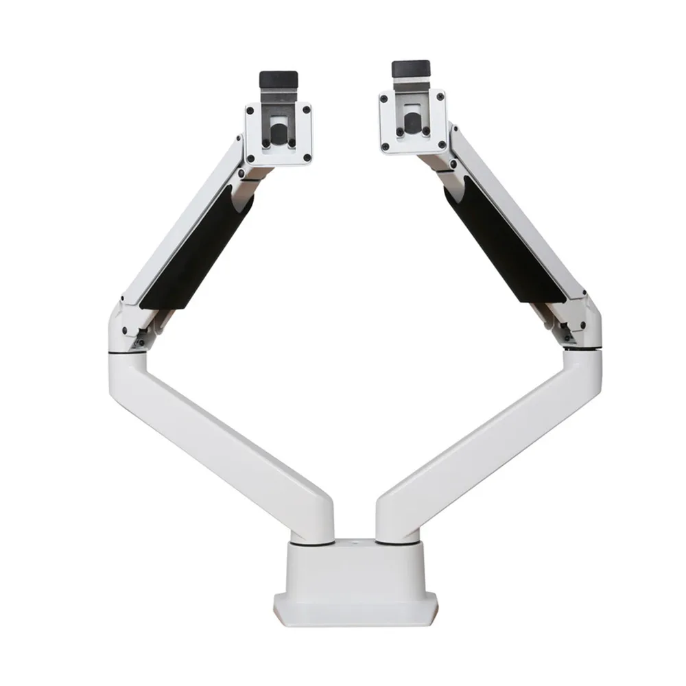 Brazo para monitor Damian Al - Aluminio - SET - 2 brazos con resortes de gas 2-10kg - 2 pantallas - Blanco imagen 3