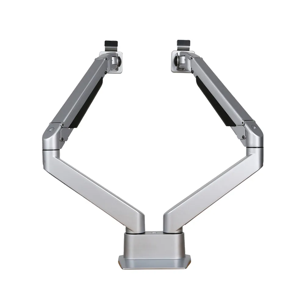 Brazo para monitor Damian Al - Aluminio - SET - 2 brazos con resortes de gas 2-10kg - 2 pantallas - Blanco