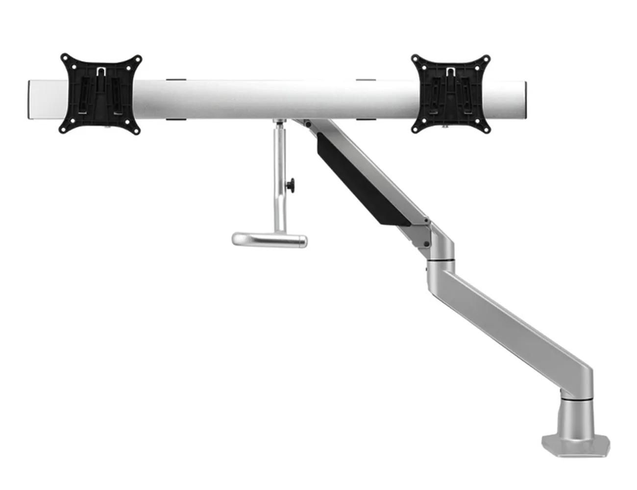 Brazo para monitor Damian – SET - resorte de gas 2-10kg + barra transversal – 2 pantallas – Brazo para monitor - kit - 2 pantallas