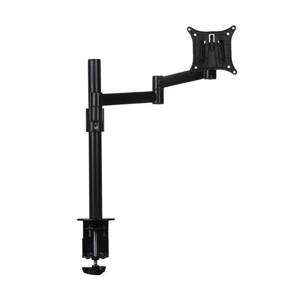 Soporte de monitor B-Sky Eco3 poste con brazos estáticos - Al - Aluminio - mordaza de borde de mesa y pasacables - 1 pantalla - Negro