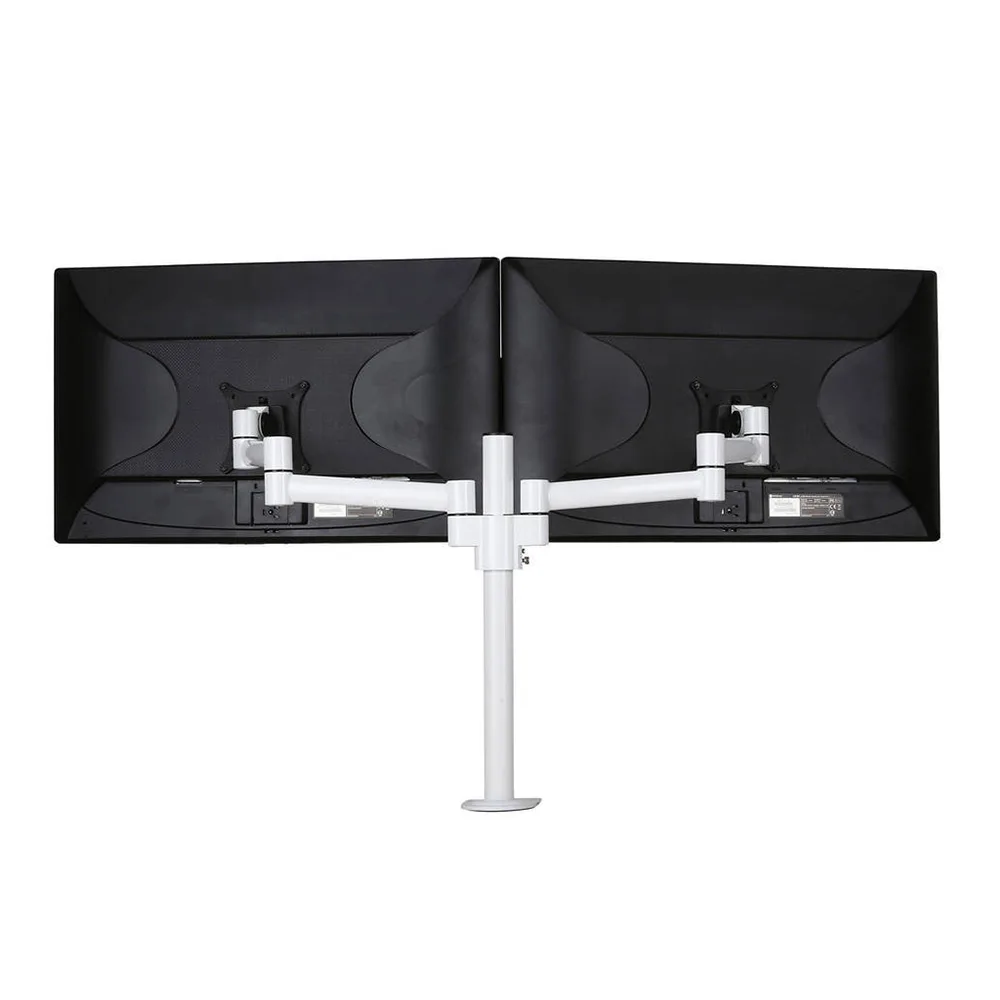 Brazo para monitor B-Sky Eco3 Al - Aluminio - SET - poste con brazos estáticos - pinza de borde de mesa y pasacables - 2 pantallas - Blanco imagen 2