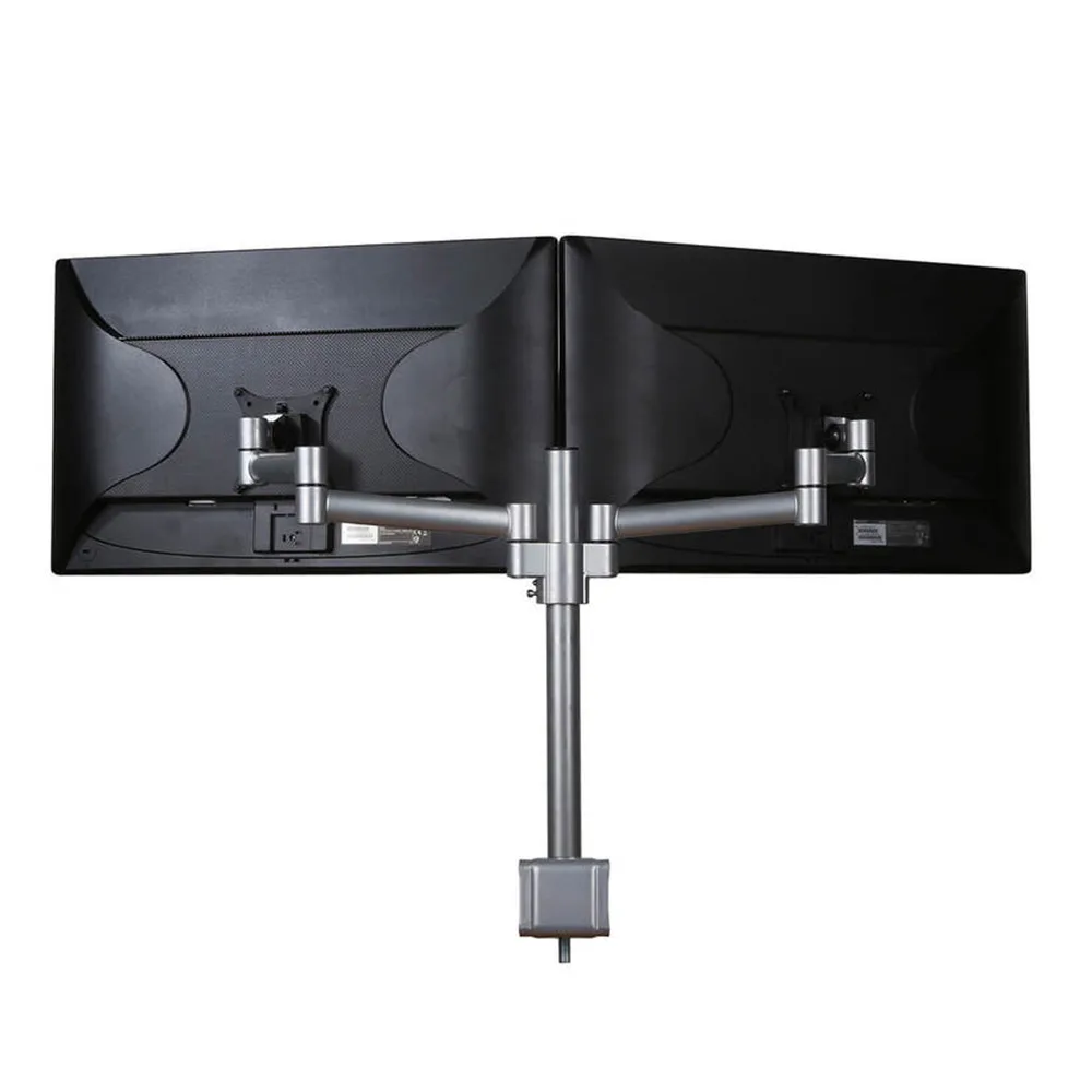 Brazo para monitor B-Sky Eco3 Al - Aluminio - SET - poste con brazos estáticos - pinza de borde de mesa y pasacables - 2 pantallas - Blanco imagen 3