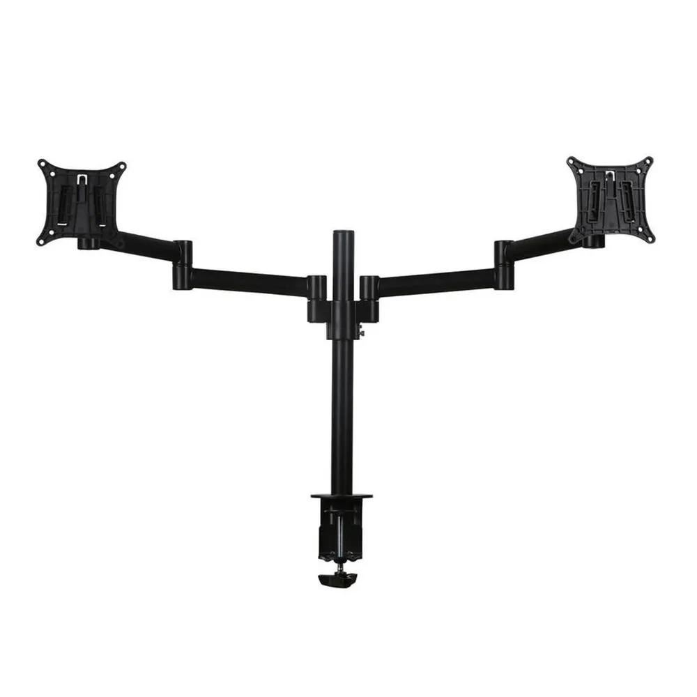 Brazo para monitor B-Sky Eco3 Al - Aluminio - SET - poste con brazos estáticos - pinza de borde de mesa y pasacables - 2 pantallas - Blanco