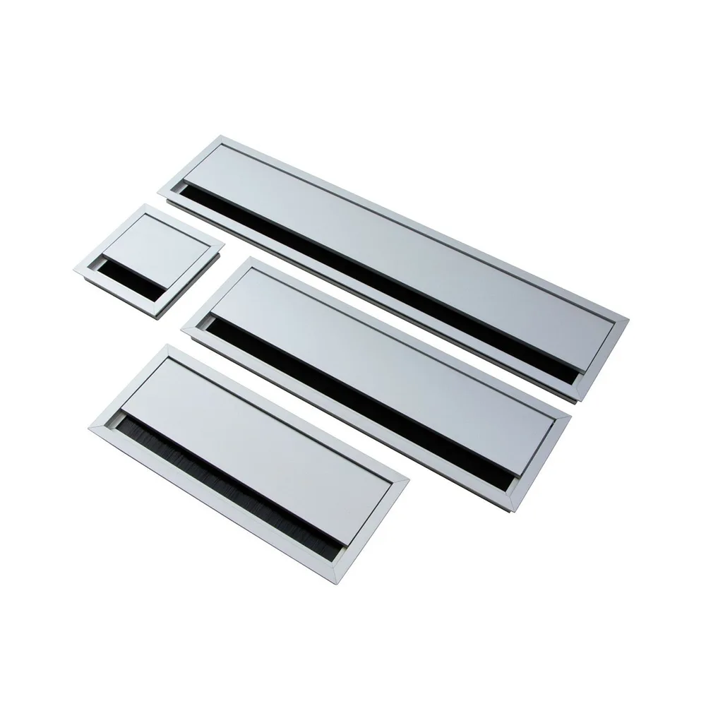 Pasacables redondo rectangular 120x450x13mm - cierre suave - Aluminio imagen 3