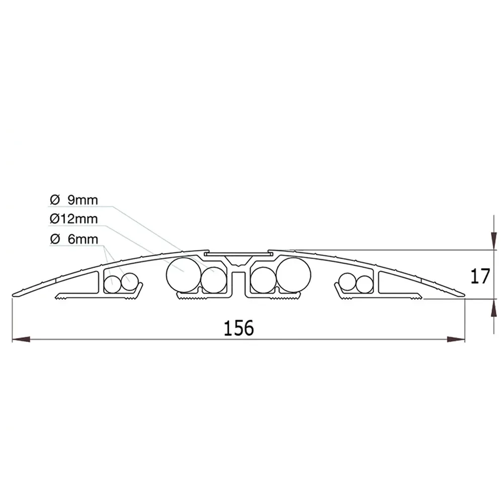 Dibujo técnico: Pasacables de suelo Evoline® Bridge - aluminio