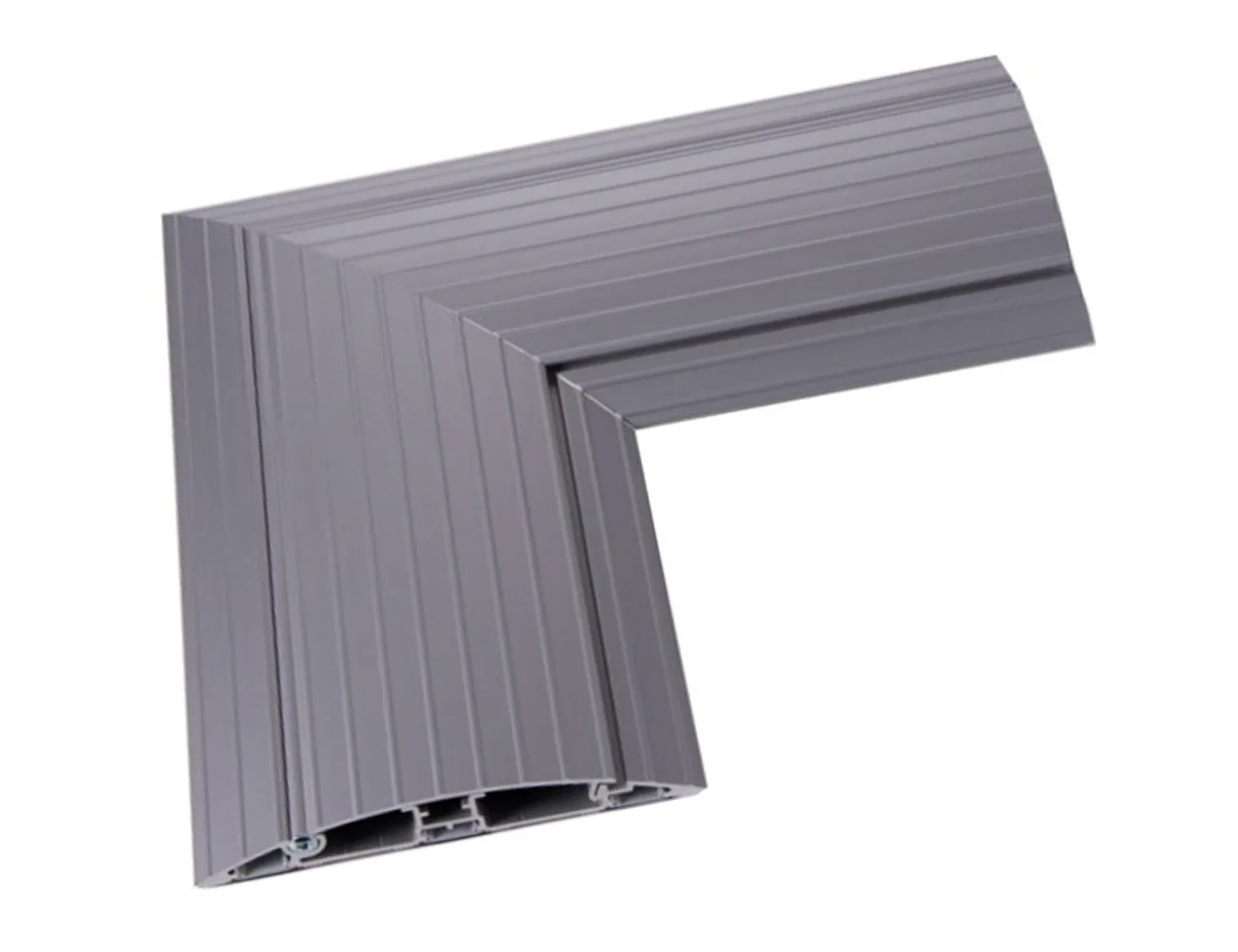 Canaleta de suelo – aluminio – pieza de esquina 90° plana – Canaleta de suelo con tapa – aluminio