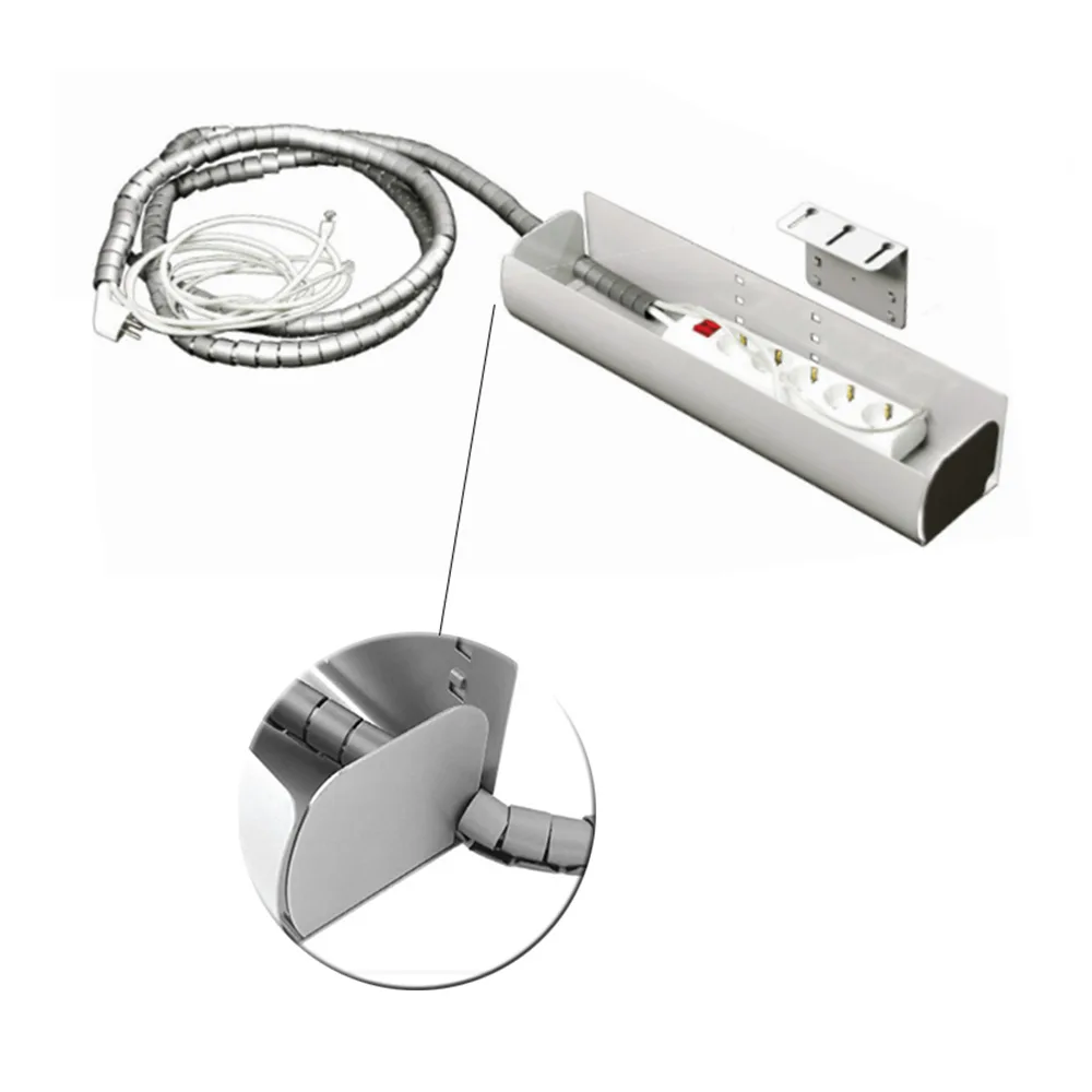 Bandeja portacables para escritorio bajo tablero modelo 'Turn' St - Acero 490mm - Blanco imagen 3
