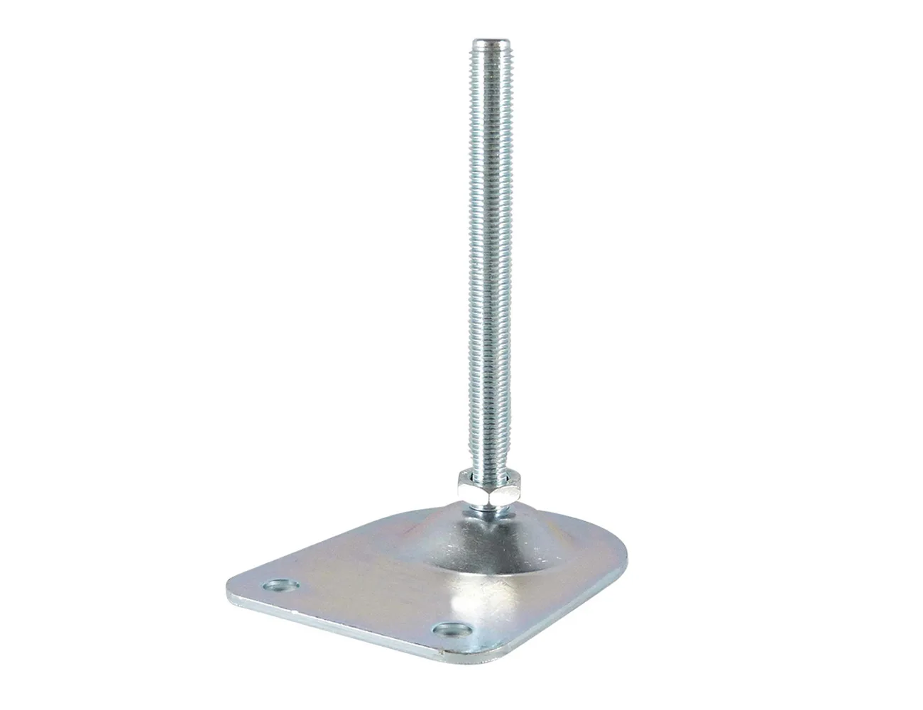Pie nivelador con base semiesférica galvanizada - con orificios de fijación – Pies niveladores - acero