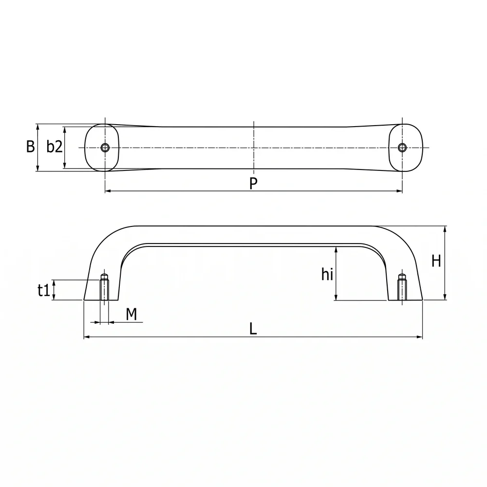 Dibujo técnico: Asa de puente de baquelita