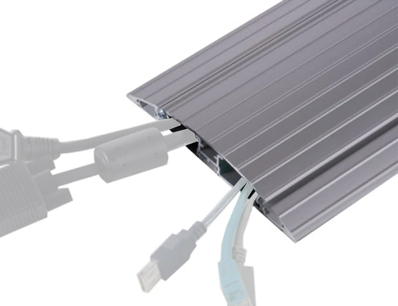 Canaleta de suelo con tapa – aluminio – Canaletas y puentes para cables de suelo