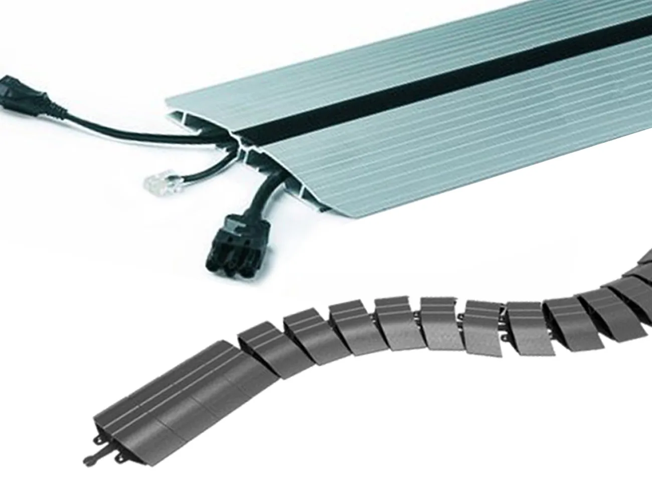 Canaletas y puentes para cables de suelo – Gestión de cables