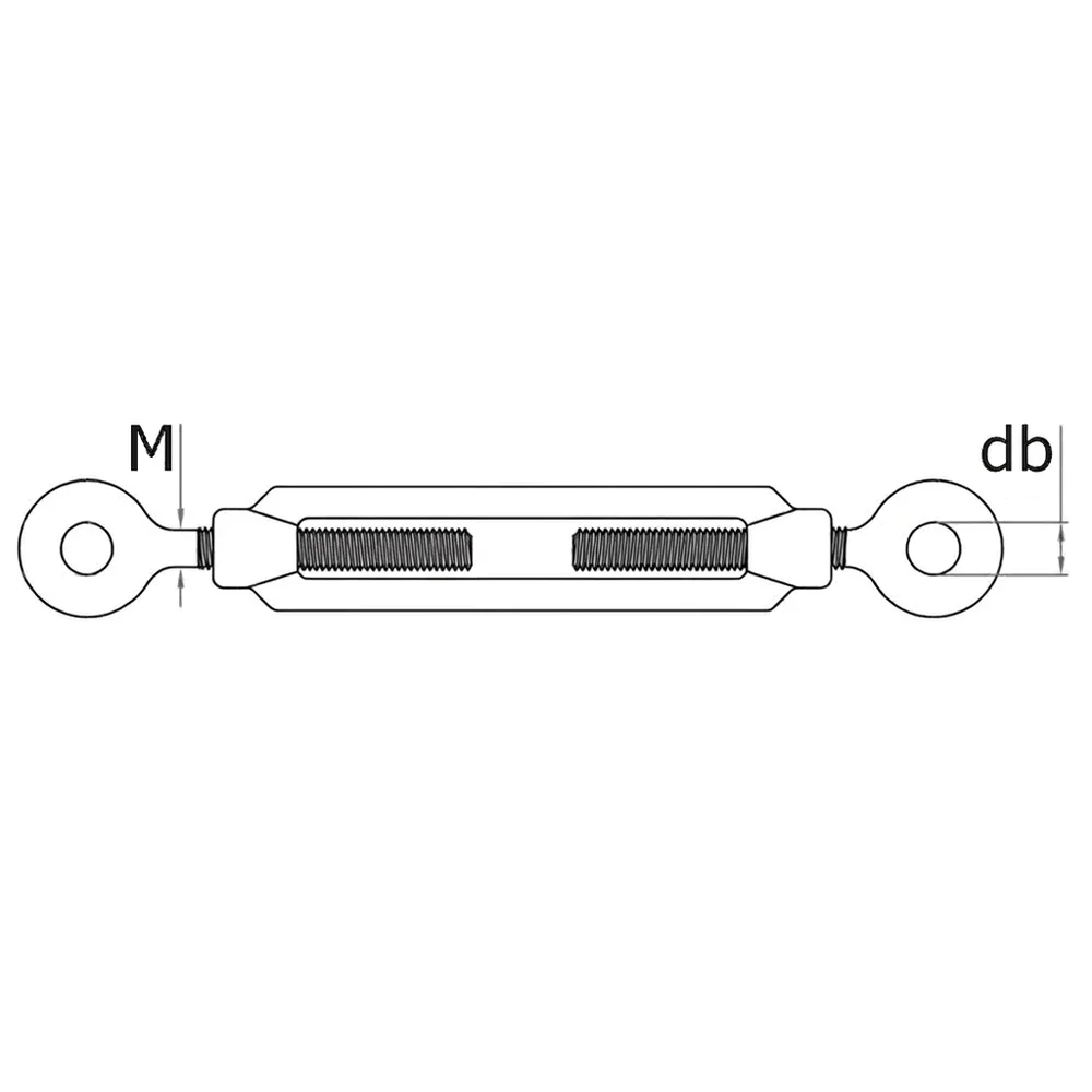 Plano de dimensiones Tensor para cable de ojo/ojo - DIN 1480 SP
