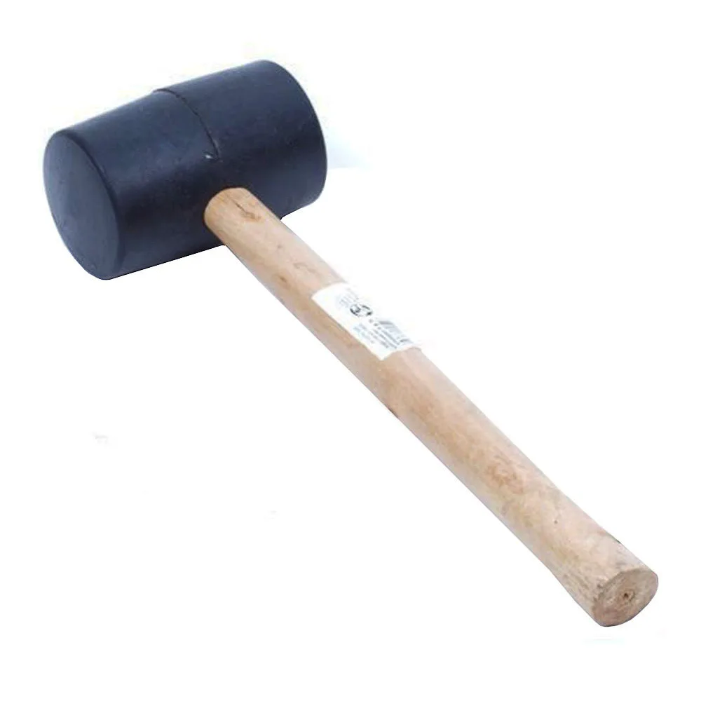 Martillo de goma con mango de madera