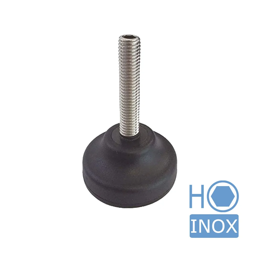 Pie nivelador fijo redondo antideslizante PA-GF Ø50 - con hexágono interior - M8x50 - Acero inoxidable A2 (AISI 304) imagen 2
