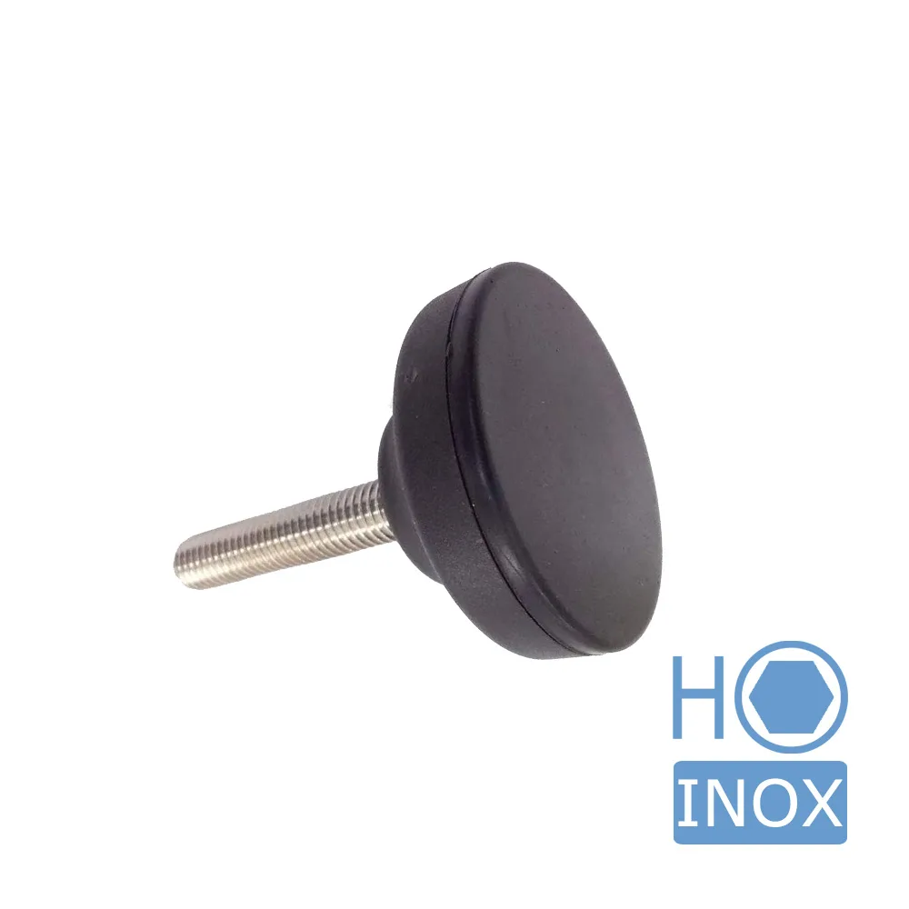 Pie nivelador fijo redondo antideslizante PA-GF Ø50 - con hexágono interior - M8x50 - Acero inoxidable A2 (AISI 304) imagen 3