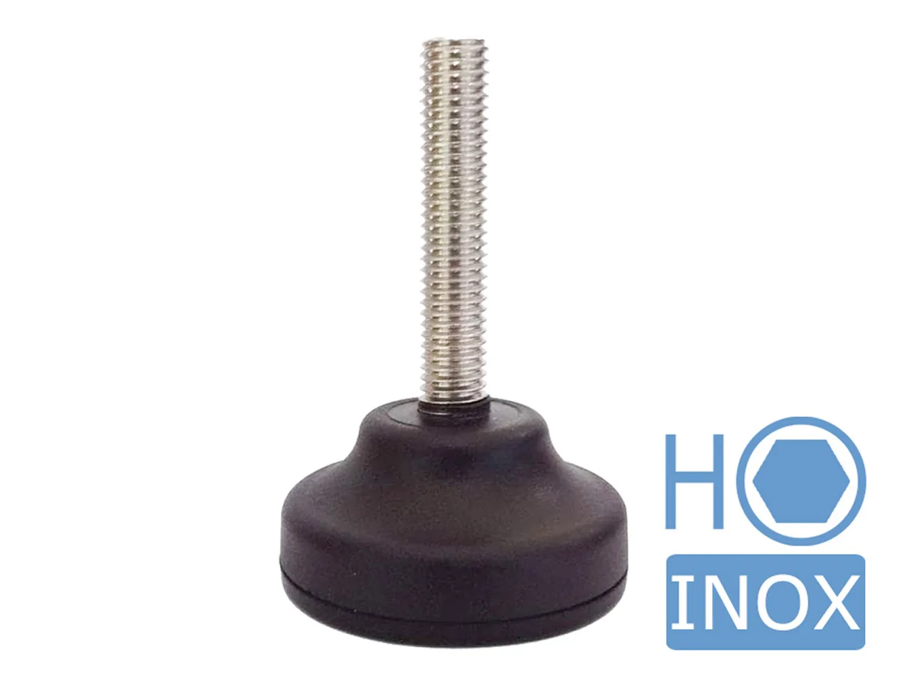 Pie nivelador inox - base plástica fija - hexágono interior – Pies niveladores - acero inoxidable