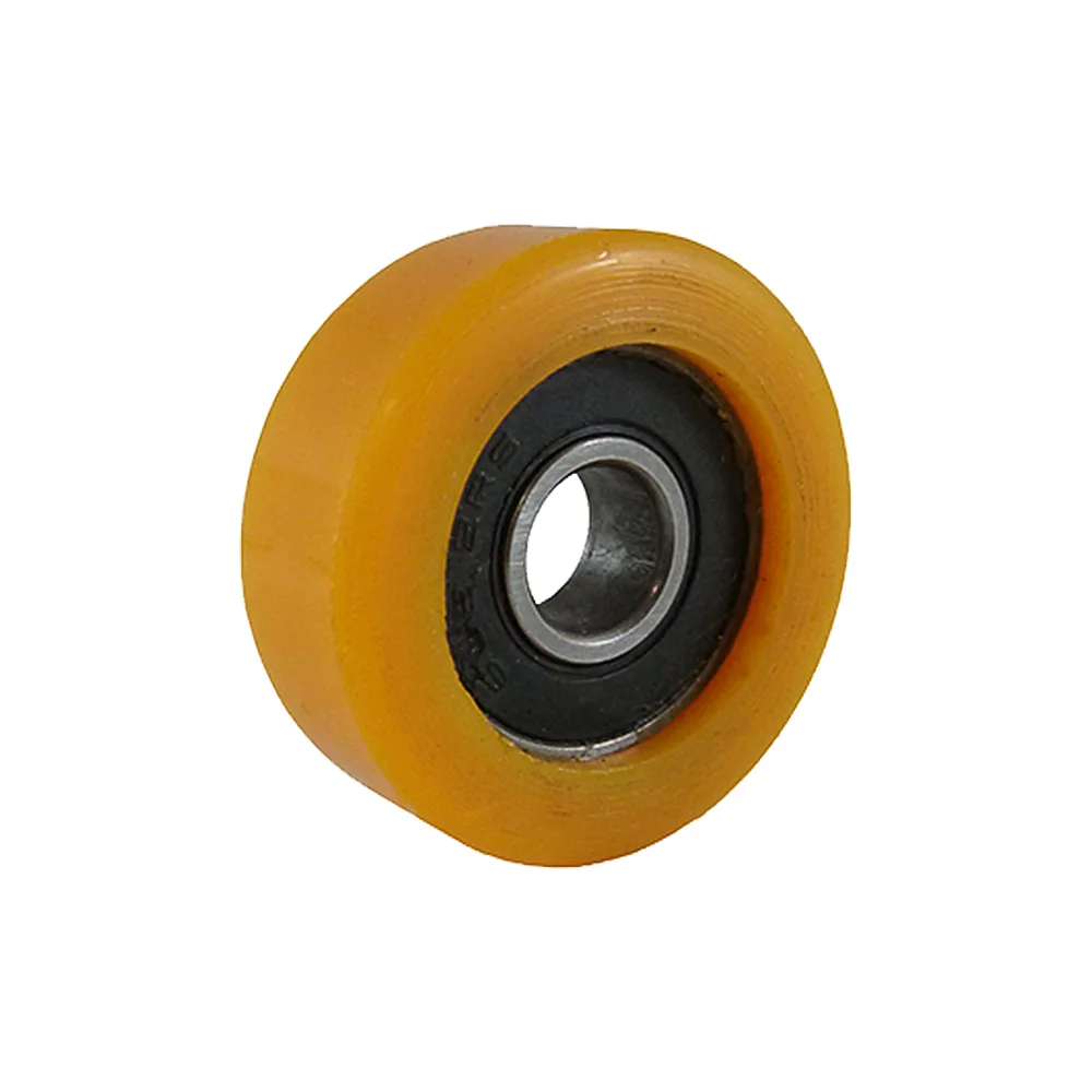 Rodillo guía Ø40 - banda de rodadura PU / TPU - Rodamiento de bolas - agujero del eje Ø10mm- St - Acero