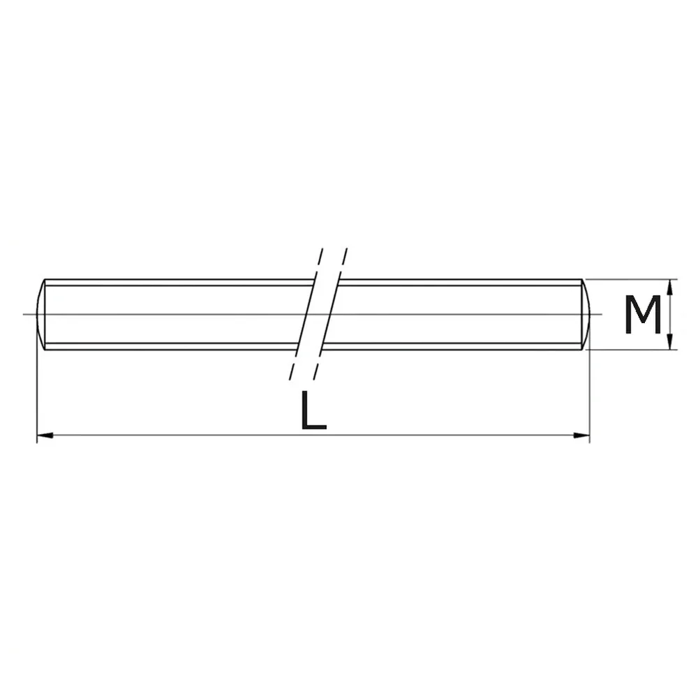 Dibujo técnico: Espárrago roscado PA - DIN 975/976