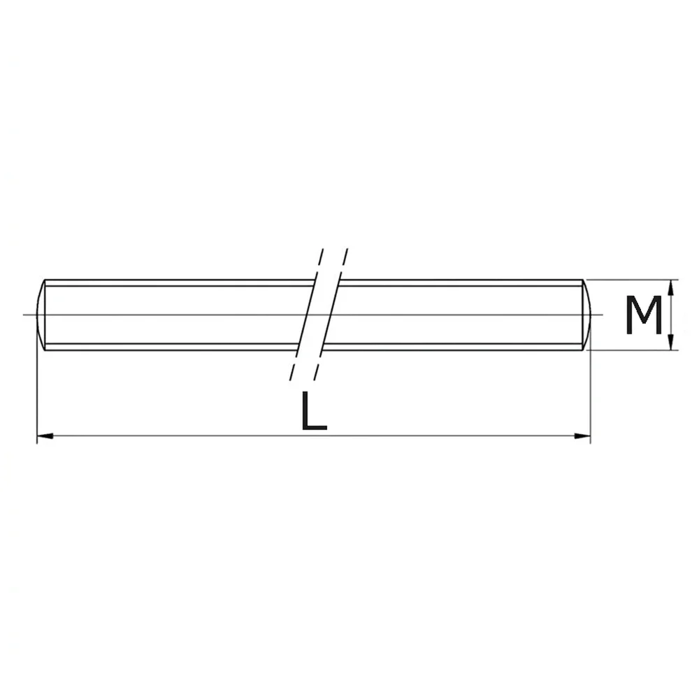 Plano de dimensiones Espárrago roscado PA - DIN 975/976
