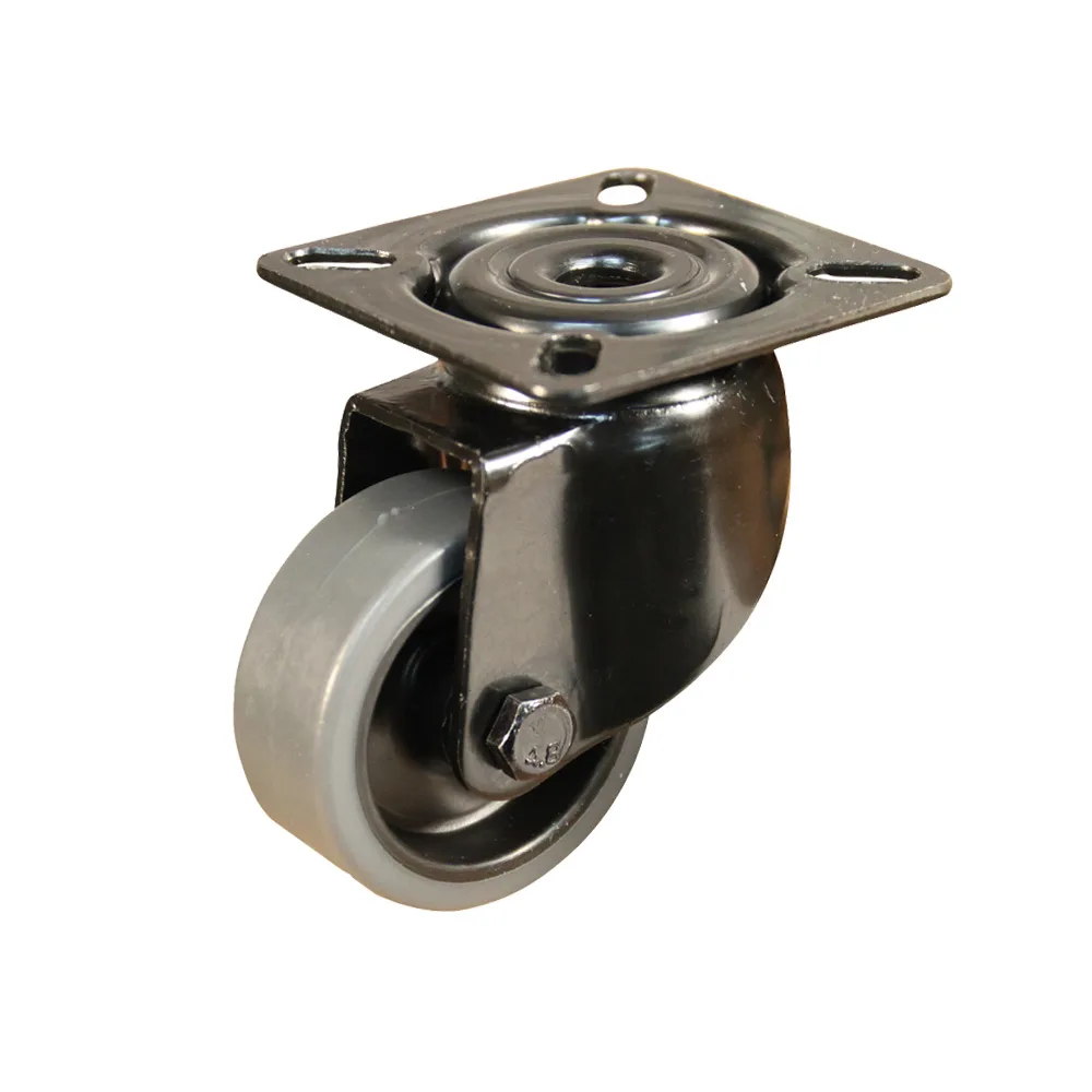 Rueda TPE giratoria con platina - negro