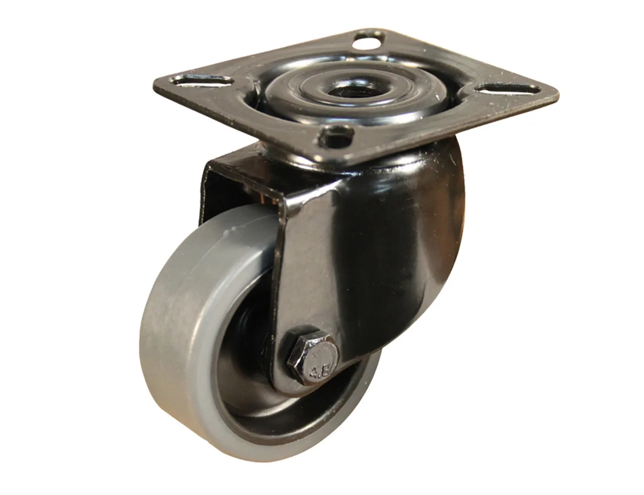 Rueda TPE giratoria con platina - negro – Ruedas TPE - 60kg - rodamiento liso
