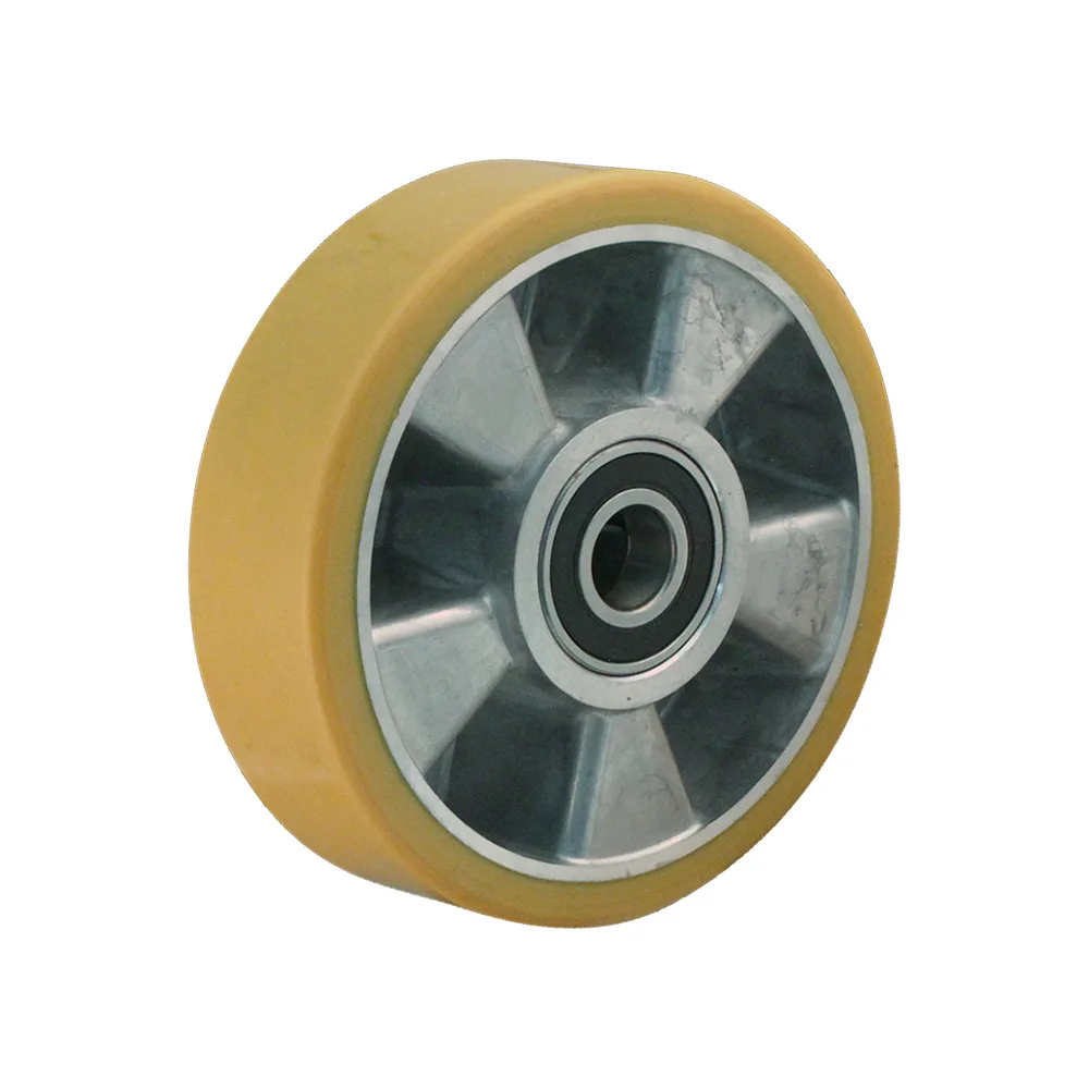Rueda Ø100mm - banda de rodadura PU / TPU - Rodamiento de bolas - carga pesada - agujero del eje Ø15mm