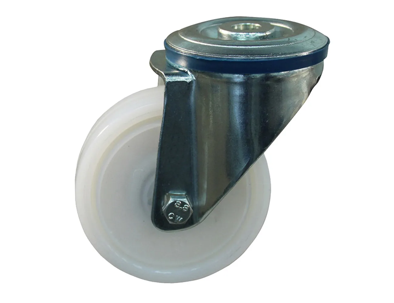 Rueda de nylon giratoria - Agujero central – Rueda nylon - 800kg - horquillas de acero