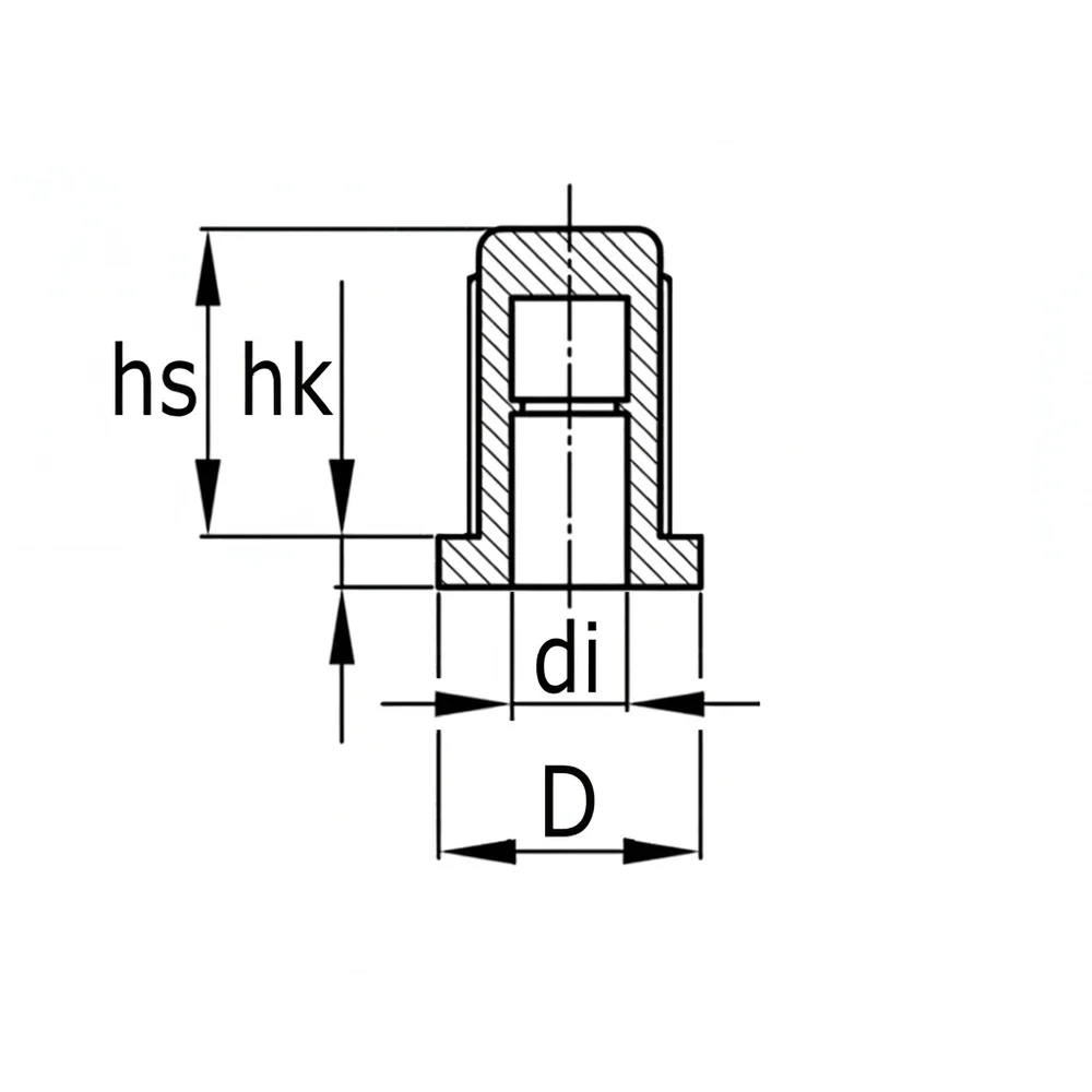Plano de dimensiones Casquillos de fijación