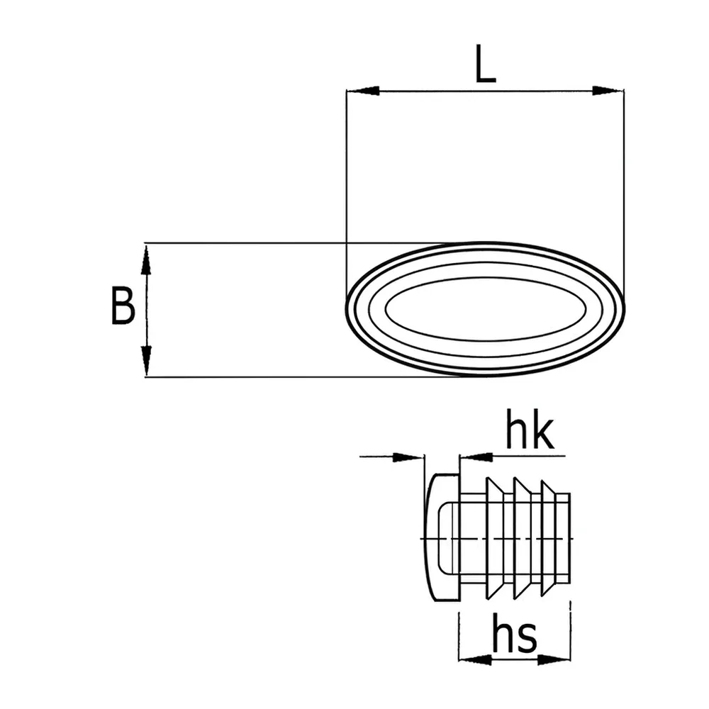 Dibujo técnico: Contera para tubo eliptíco