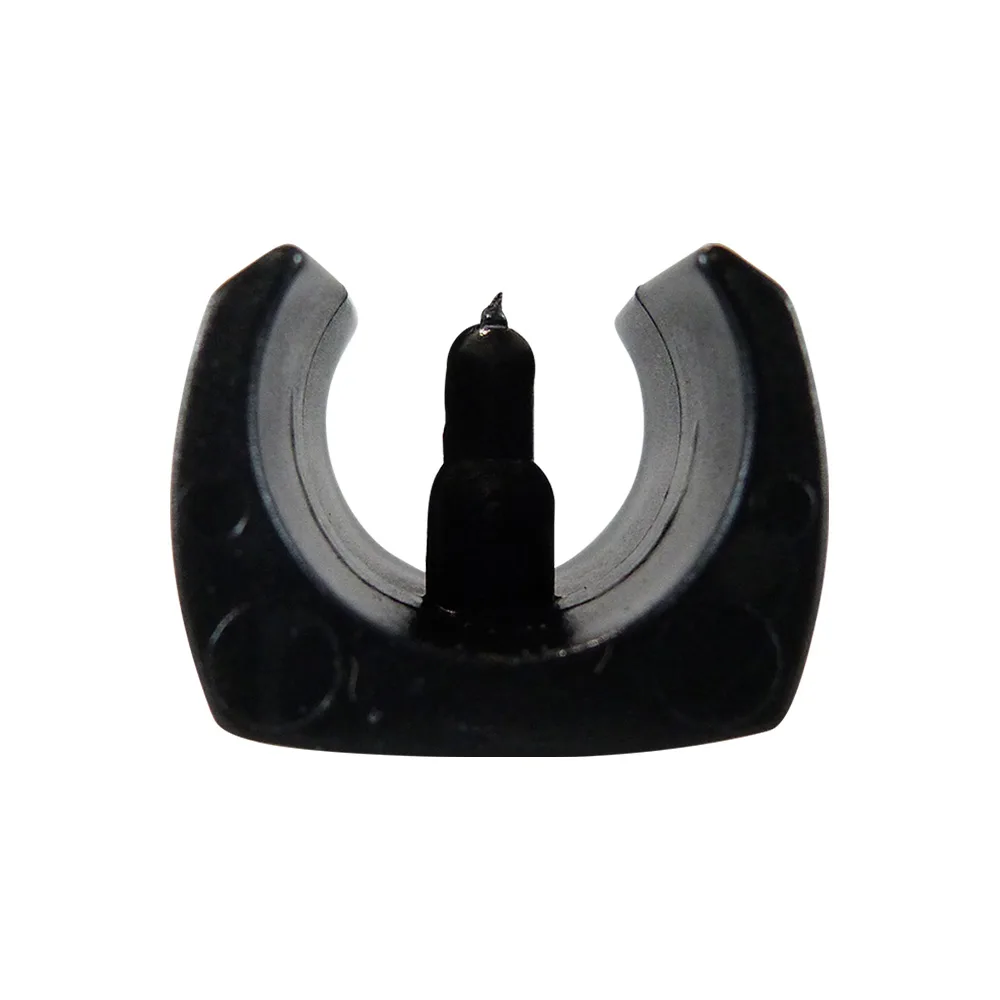 Patín deslizante rectangular autofijante para tubos PE - Ø30-32mm - con tetón Ø5.7mm - Negro imagen 3
