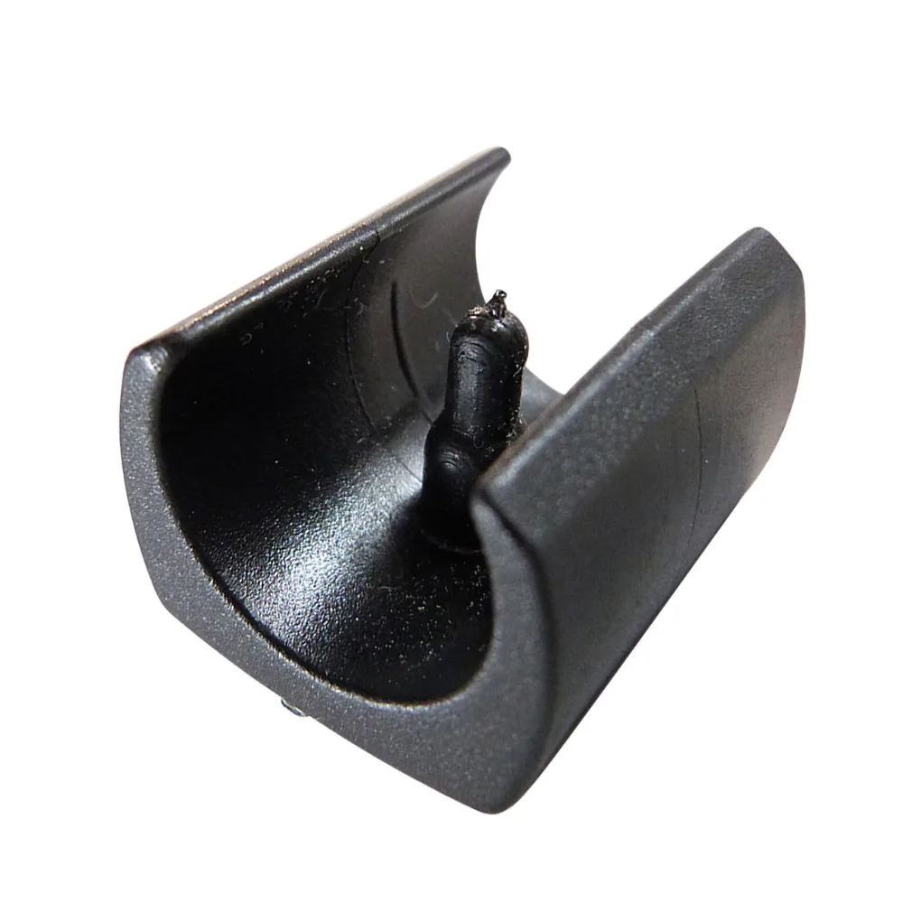 Patín deslizante rectangular autofijante para tubos PE - Ø30-32mm - con tetón Ø5.7mm - Negro
