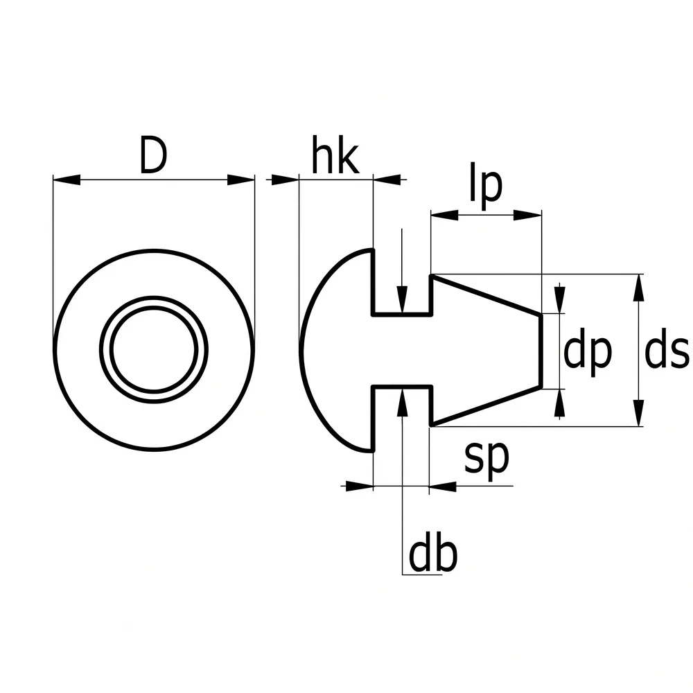 Dibujo técnico: Tope apilable a presión - modelo 2