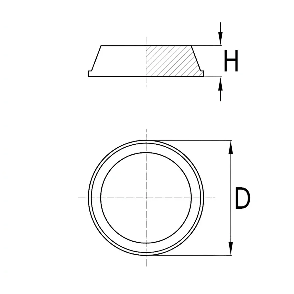Plano de dimensiones Topes antideslizantes adhesivos de PU - Modelo 1