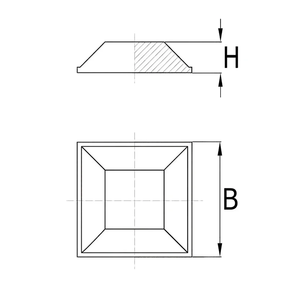 Dibujo técnico: Topes adhesivos de PU - antideslizantes - Modelo 5