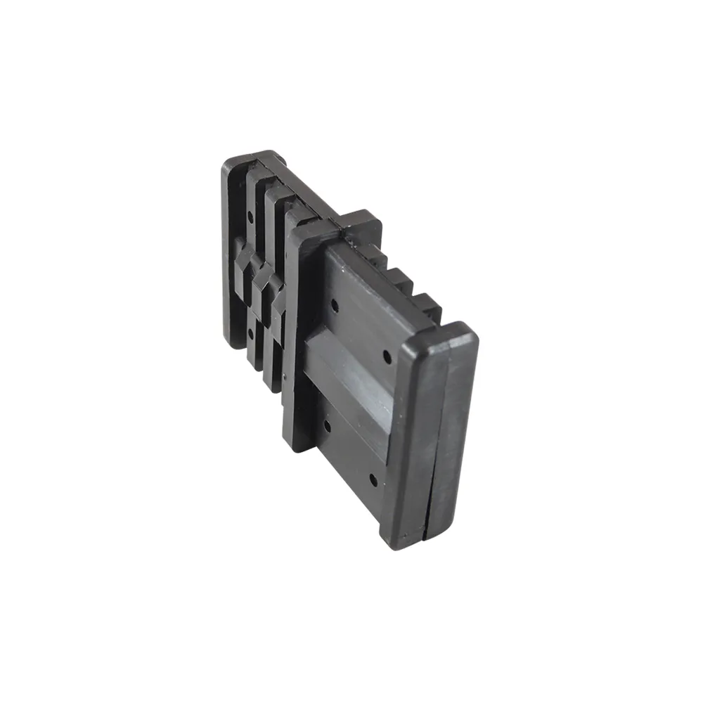 Conector para tubo rectangular PA 50x20mm - de 2 piezas - 2.0mm - con núcleo de acero - 1D2 - Negro imagen 2