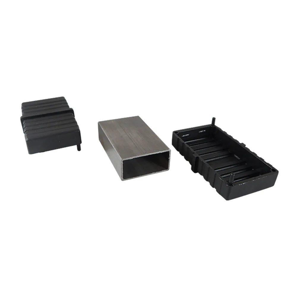 Conector para tubo rectangular PA 50x20mm - de 2 piezas - 2.0mm - con núcleo de acero - 1D2 - Negro imagen 3