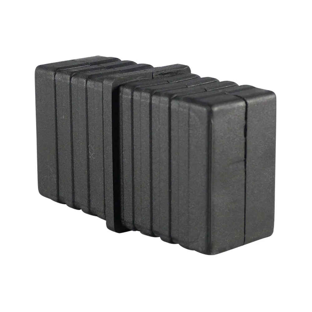 Conector para tubo rectangular PA 50x20mm - de 2 piezas - 2.0mm - con núcleo de acero - 1D2 - Negro