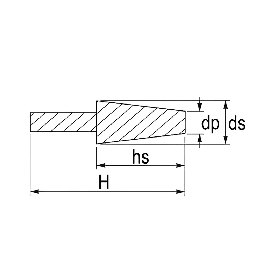 Plano acotado Tapón cónico con tirador de silicona Ø11.1-15.9mm - L=22.2mm