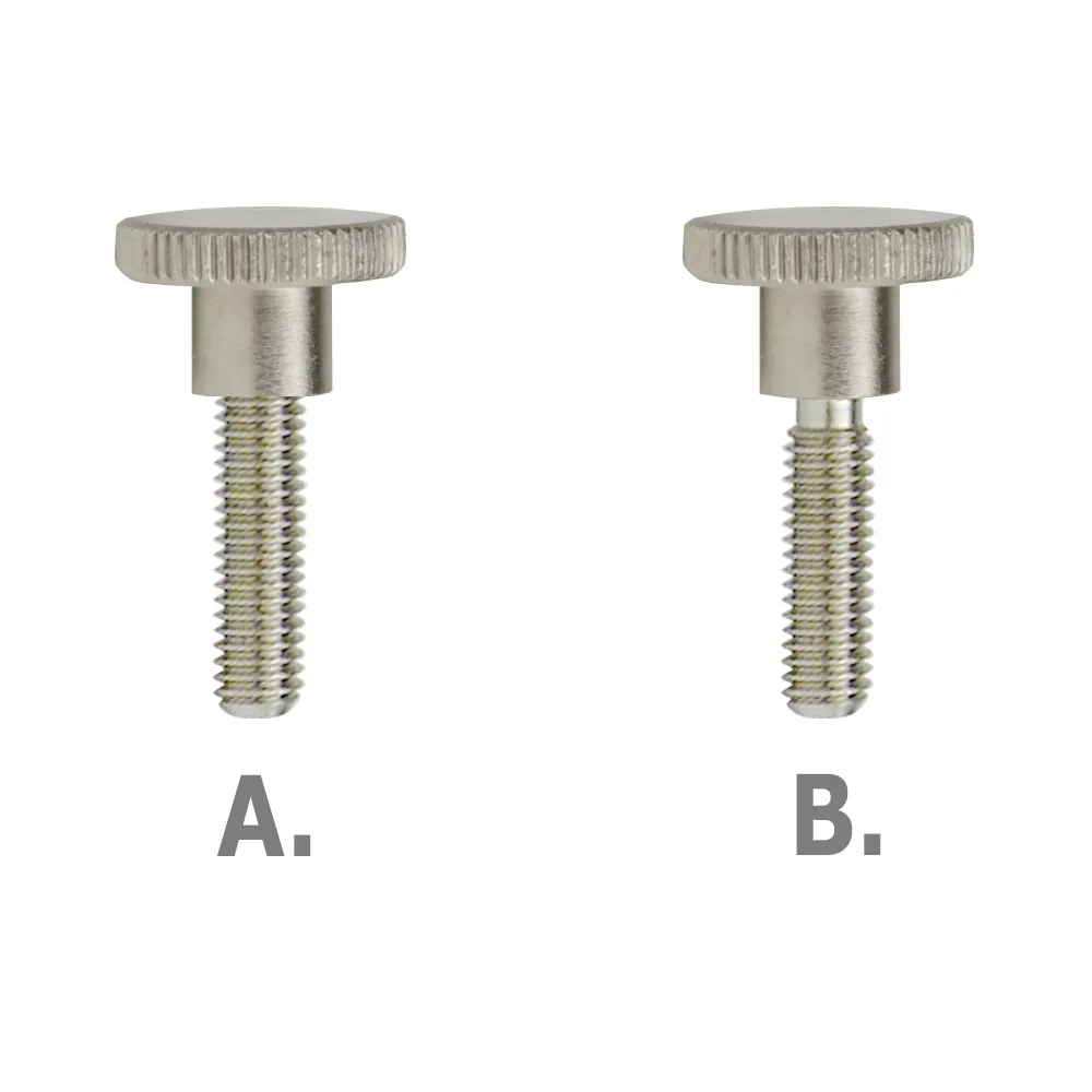 Tornillo moleteado alto Ø20 - M5x8mm - Arenado - Acero inoxidable A1 (AISI 303) imagen 2