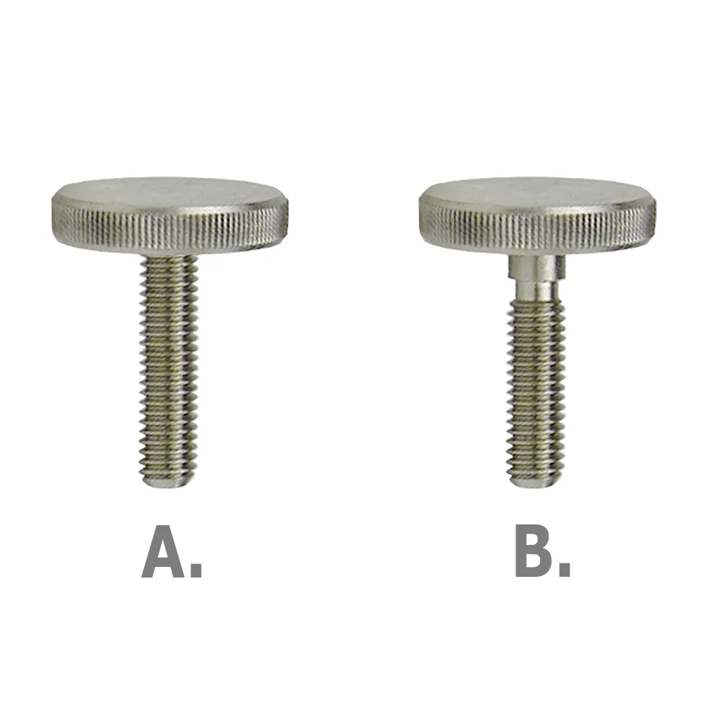 Tornillo moleteado bajo Ø20 - M5x10mm - Arenado - Acero inoxidable A1 (AISI 303) imagen 2