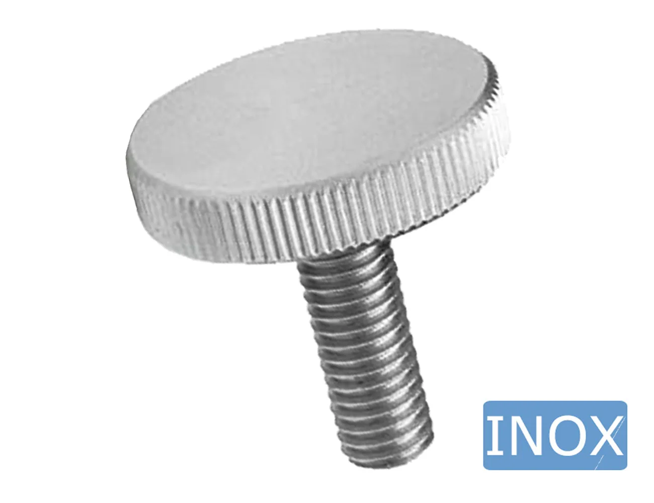 Tornillo moleteado bajo - acero inoxidable - DIN 653 – Pomos moleteados